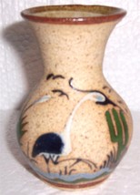 Miniature Tonala Mexico Native Latino Pottery Vase Signed S. Mexico - £33.10 GBP