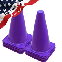 9&quot; INCH PURPLE CONES AGILITY SOCCER TENNIS FOOTBALL ~ SET OF 10 FREE US  - £25.95 GBP