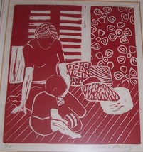Mother &amp; Child Wood Block Print Framed &amp; Signed Amadeios  # 1/10 - £264.80 GBP