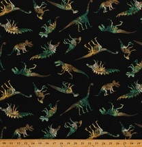 Cotton Dinosaurs Dinosaur Bones Skeletons Cotton Fabric Print by Yard D657.34 - £10.35 GBP
