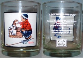Pepsi Glass Arby&#39;s Norman Rockwell Winter Scenes A Boy Meets His Dog - £3.93 GBP