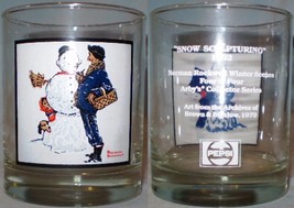 Pepsi Glass Arby&#39;s Norman Rockwell Winter Scenes Snow Sculpturing - £3.97 GBP