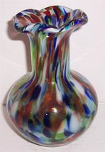 Murano Stretched Venetian Style Bulbous Glass Vase Display - $250.14