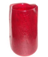 Murano Style Ruby Red Handblown Crackle Glass Vase Display - $379.47 CAD
