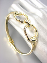 CHIC Designer Inspired Gold Horsebit Buckle Bamboo Magnetic Bracelet - £19.86 GBP