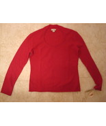 Medium Investments Fine Cashmere Sweater Magenta Sweetheart Neckline NWT... - £63.79 GBP