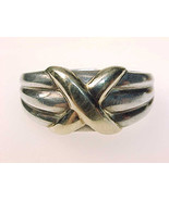 14K Yellow GOLD and STERLING Silver Ring - Precious Precious - Size 8 - $99.00