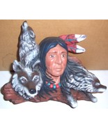 NAVAJO NATIVE AMERICAN INDIAN MAN &amp; WOLVES POTTERY - $129.16 CAD