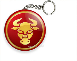 Taurus Zodiac Horoscope Lucky Astro Sign Keychain Key Fob Chain Ring Gift Idea - £11.26 GBP+