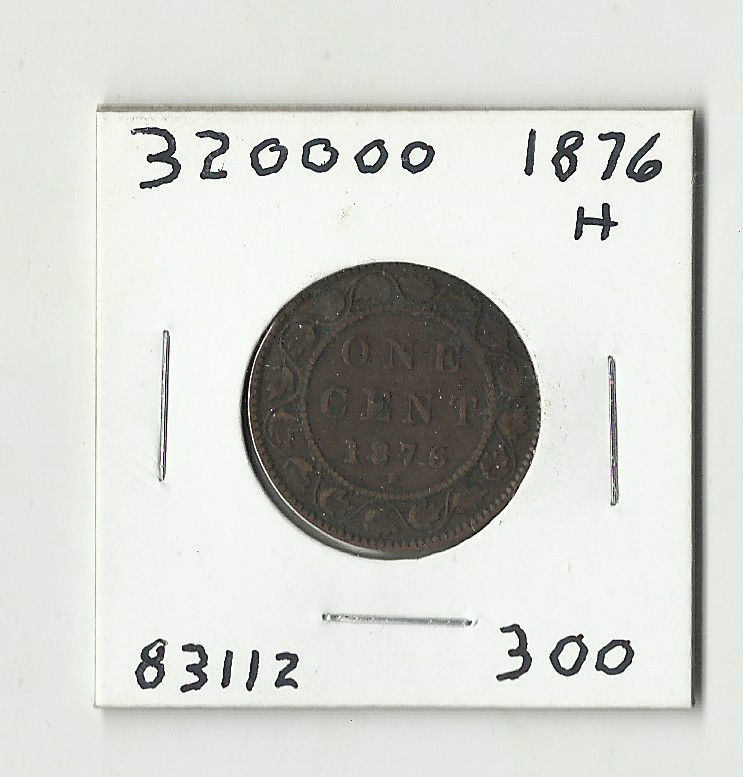 1876 H Canadian Large Cent - # 320000 - $6.72
