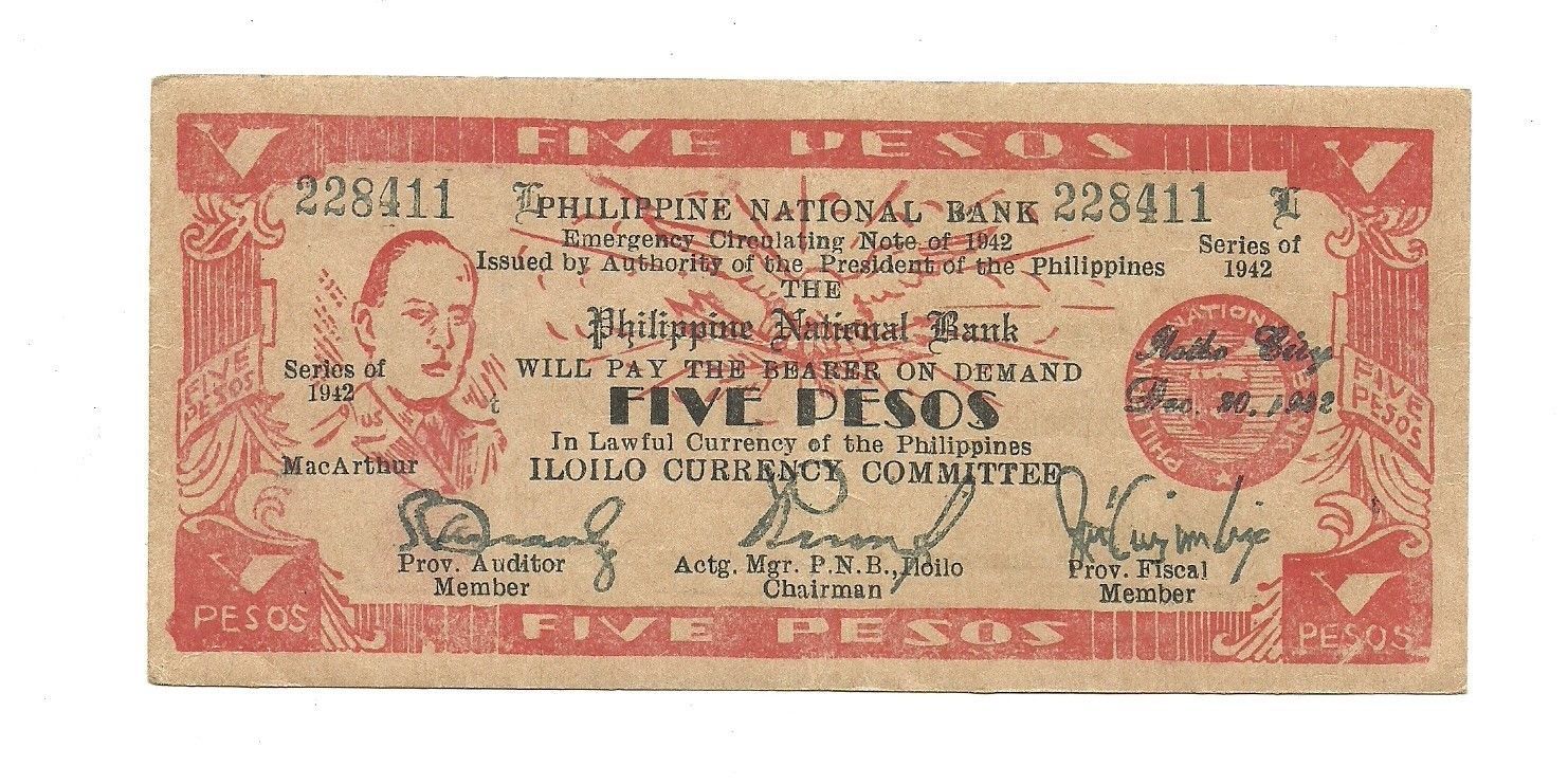 Philippines Emergency Guerrilla Currency Iloilo - 5 Pesos - 2221212 - $16.32