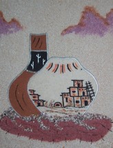 NAVAJO SAND ART NATIVE AMERICANA PAINTING ON MASONITE - $122.78