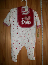 Fashion Holiday Baby Clothes Circo Newborn Christmas I Love Santa Footy Bodysuit - £9.91 GBP