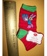 Disney Mickey Girl Clothes Socks Minnie Mouse Anklets 2 Pair Christmas P... - €4,83 EUR