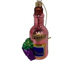 Silvestri Ornament Purple Glass Wine Bottle Vino 2011 Hand blown Glass 4... - £4.36 GBP