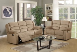 Two Piece Indoor Beige Microsuede Five Person Seating Set - $34,007.25 MXN