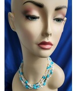 NATIVE American Artie Yellowhorse Turquoise Pearl Sterling 5 Strend Neck... - $45,905.86 MXN