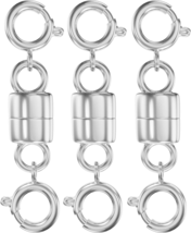 Magnetic Necklace Clasps and Closures 14K Gold and Silver Two Spring Clasps Bead - £10.06 GBP