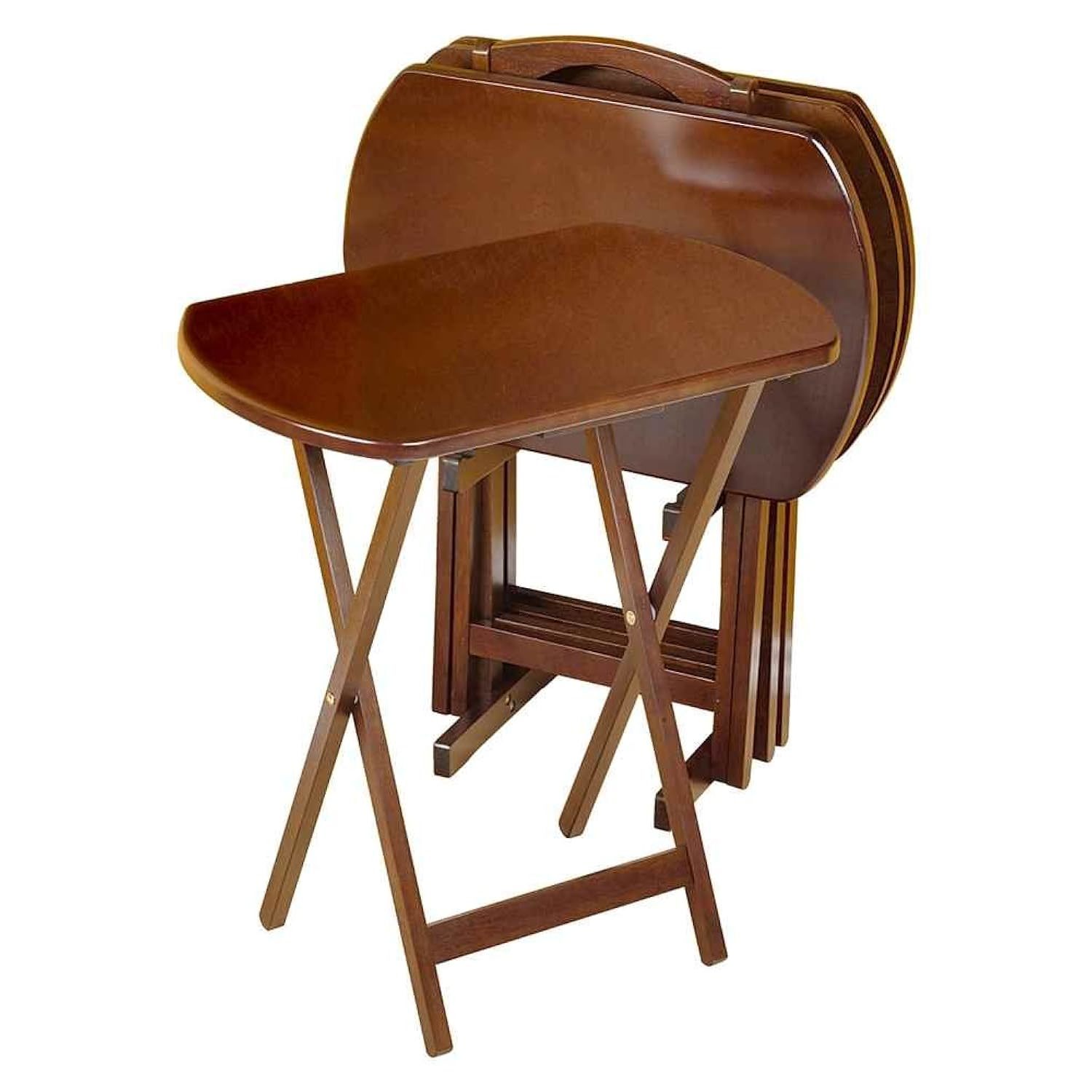 Wood Tv Tray Set