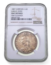 1887 G.Bretagne 1/2 Couronne Jubilé Tête Monnaie, UNC Détails Par NGC, K... - $225.51