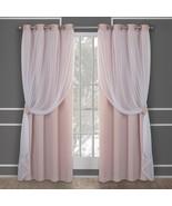 Town &amp; Country Luxe Talia Double Layer Indoor Curtains, Sheer And, Rose ... - $652.77 MXN