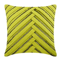 Green Decorative Pillow Cover, Pleated Crystal 16x16 Suede Fabric, Crystal Lady - £39.86 GBP+