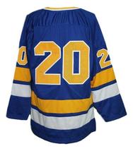 Any Name Number Minnesota Fighting Saints Retro Hockey Jersey Blue #20 Any Size image 2