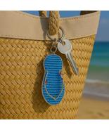 Handmade Beaded Flip Flop Keyring – Haitian Artisan Bag Charm. - $205.39 MXN