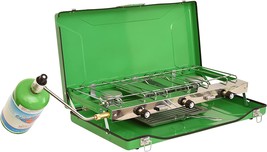 Flame King Portable 3 Burner Propane Gas Camping Stove With, And Backpacking. - £61.51 GBP