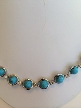 1928 Jewelry Co Silver Tone Necklace with Turquoise Beads &amp; Crystals [Je... - $27.09 CAD