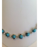 1928 Jewelry Co Silver Tone Necklace with Turquoise Beads &amp; Crystals [Je... - £15.57 GBP