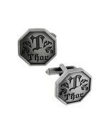 Thor Silver tone Old English T logo Cuff Links with FREE COMIC CON GIFT! - $32.59 CAD