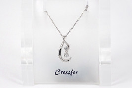 Crossfor Shimmering Stone skip a beat 925 Sterling Silver Necklace NSP-001 - £86.49 GBP