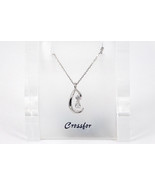 Crossfor Shimmering Stone skip a beat 925 Sterling Silver Necklace NSP-001 - $173.41 CAD