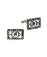 Silver Tone Marcasite Rectangular Cuff Links [Jewelry] - £36.60 GBP