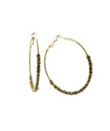 Wrapped Walnut Brown Brass Hoop Earrings [Jewelry] - £32.70 GBP