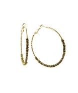 Wrapped Walnut Brown Brass Hoop Earrings [Jewelry] - €35,69 EUR