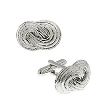 1928 Company Men&#39;s Knotted Cuff Links O/S Silver Tone [Jewelry] - £20.97 GBP