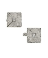 1928 Company Men&#39;s Crystal Square Cuff Links O/S Silver Tone [Jewelry] - $36.67 CAD