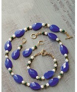Smithsonian Faceted Blue Jade Jewelry Set - €112,07 EUR