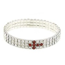 Siam Red Cross Multi-Row Crystal Tennis Bracelet [Jewelry] - £14.24 GBP