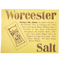 Worcester Salt Worlds Fairl 1897 Advertisement Victorian Food Baking ADB... - €17,05 EUR