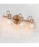 Robb Modern 3-Light Bathroom Vanity Light Gold with Clear Globe Shades A... - $76.93 CAD