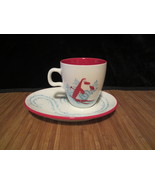 Starbucks 2007 Holiday Christmas Cup Mug &amp; Snack Plate Saucer Snowman Pe... - €17,48 EUR