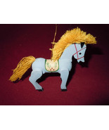 BLUE WOODEN HORSE CHRISTMAS ORNAMENT. CUTE VERY NICE HORSE - $3.98