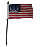 AES Wholesale 6 USA American 44 Star Linear 4&quot;x6&quot; Flag Desk Set Table Wo... - $13.51 CAD