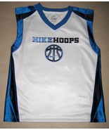 BOYS 4 - Nike Hoops - White-Electric Blue-Black BASKETBALL SPORTS JERSEY - $34.30 CAD