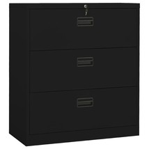 Filing Cabinet Black 90x46x103 cm Steel - $293.62