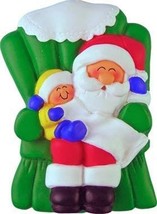 Santa With A Child On Lap Christmas Ornament Gift Present Personalized Name Free - £7.70 GBP