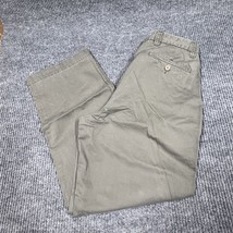 Dockers Pants Mens 34x30 (Actual 32x29) Flat Front Green Khaki Cotton Blend - $20.80